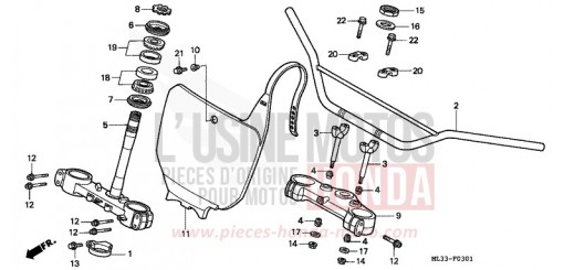 HANDLE PIPE/TOP BRIDGE/ STEERING STEM (CR500RS) CR500RS de 1995